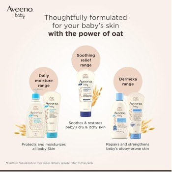 Aveeno Baby Daily Moisture Lotion 100g with Oat Flour, Glycerin, and dimethicone | Hypoallergenic, Fragrance-Free, Pediatrician Recommended | Nourishes, soothes, & Protects Baby's Sensitive Skin Aveeno Baby Daily Moisture Lotion 100g with Oat Flour, Glycerin, and dimethicone | Hypoallergenic, Fragrance-Free, Pediatrician Recommended | Nourishes, soothes, & Protects Baby's Sensitive Skin