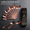 Cutlery (Set of 12, Stainless Steel PVD Rose Gold Spoons - 6 and Forks - 6), 100% Food Grade, Non Toxic, Anti-Rust, Dishwasher Safe, Perfect Gifting Set for All Occasions Cutlery (Set of 12, Stainless Steel PVD Rose Gold Spoons - 6 and Forks - 6), 100% Food Grade, Non Toxic, Anti-Rust, Dishwasher Safe, Perfect Gifting Set for All Occasions