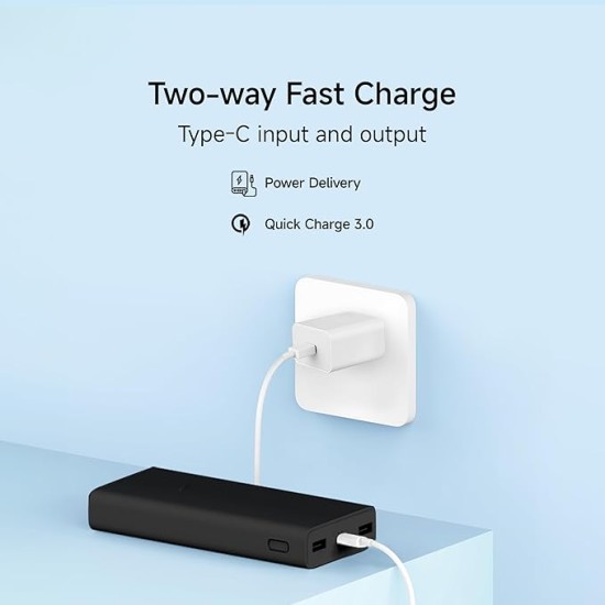 Xiaomi Power Bank 4i 20000mAh 33W Super Fast Charging PD |Smart 12 Layer Protection|Type C Input & Output|Triple Output Ports|Supports Android,Apple, Tablets, Earbuds,Watch(MI Powerbank),Black Xiaomi Power Bank 4i 20000mAh 33W Super Fast Charging PD |Smart 12 Layer Protection|Type C Input & Output|Triple Output Ports|Supports Android,Apple, Tablets, Earbuds,Watch(MI Powerbank),Black