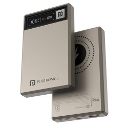 Portronics Luxcell MagClick 10k 10000 mAh 15W Magnetic Wireless Fast Charging Nano Power Bank Premium Finish, 22.5 Wired Output Compatible with iPhone 12 & Above,Type C Smartphones,Tablets(Beige)