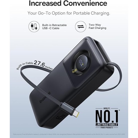 Baseus Free2Pull 20k 65W Cable Black