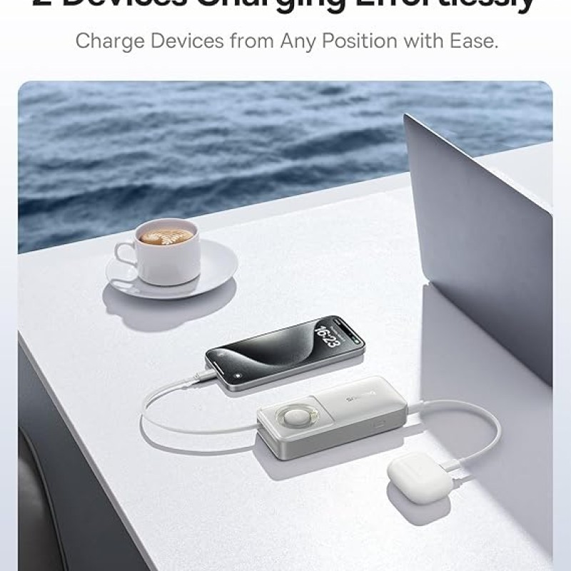 Baseus Free2Pull 10000mAh 30W Portable Power Bank � Built-in Retractable USB-C Cable, Digital Display, PD Fast Charging � Lunar Gray Baseus Free2Pull 10000mAh 30W Portable Power Bank � Built-in Retractable USB-C Cable, Digital Display, PD Fast Charging � Lunar Gray