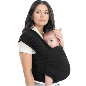 Bembika Adjustable Hands-Free Baby Sling Carrier Baby Wrapping Cloth for New Born with Comfortable Carrying Positions Lightweight & Travel Friendly Baby Wraping Cloth-(Black)