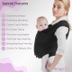Bembika Adjustable Hands-Free Baby Sling Carrier Baby Wrapping Cloth for New Born with Comfortable Carrying Positions Lightweight & Travel Friendly Baby Wraping Cloth-(Black)