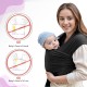 Bembika Adjustable Hands-Free Baby Sling Carrier Baby Wrapping Cloth for New Born with Comfortable Carrying Positions Lightweight & Travel Friendly Baby Wraping Cloth-(Black)