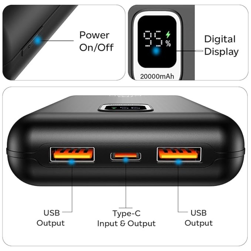 pTron Dynamo Ultra 20000mAh Power Bank, 22.5W Superfast Charging, Compact Size, Type-C/PD 20W Fast Charging, Supports VOOC/Wrap/Dash/Quick Charge Protocols, 3 Output Ports, Type-C Input/Output (Black) pTron Dynamo Ultra 20000mAh Power Bank, 22.5W Superfast Charging, Compact Size, Type-C/PD 20W Fast Charging, Supports VOOC/Wrap/Dash/Quick Charge Protocols, 3 Output Ports, Type-C Input/Output (Black)