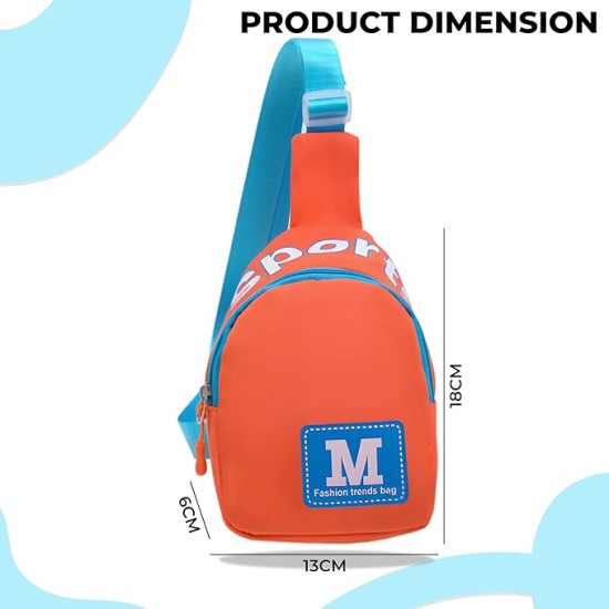 BEMBIKA Kids Shoulder Bag - Compact and Stylish Children Sling Bag, Coin Purse Waist Backpack With Crossbody Shoulder Bag Design, Sling Bag Daypack Travling & Hiking Chest Bag-(Red)