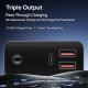 boAt Energyshroom PB400 Pro 20000mAh | Pocket Size, Compact Power Bank w/USB Type-C Input (2-Way Port), 3X Output Ports, Compatible with Tablets, Smartphones, Earbuds, Smartwatch(Carbon Black)