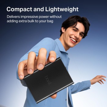 (Refurbished) Boat Energyshroom PB400 Pro 20000 mAh 22.5W Pocket Size, Compact Power Bank, Fast Charging (2X Output Ports, Supports Android, iPhone, Tablets, Earbuds, etc.) (Carbon Black), USB Type C (Refurbished) Boat Energyshroom PB400 Pro 20000 mAh 22.5W Pocket Size, Compact Power Bank, Fast Charging (2X Output Ports, Supports Android, iPhone, Tablets, Earbuds, etc.) (Carbon Black), USB Type C