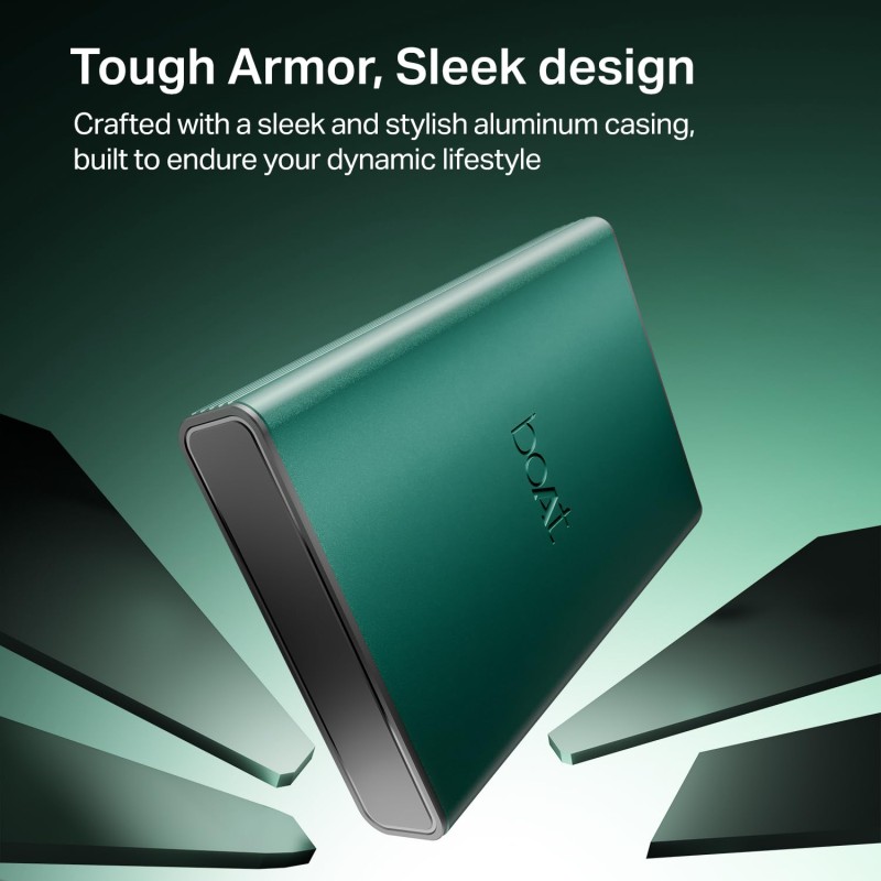 (Refurbished) Boat Energyshroom PB300 Pro 10000 mAh 22.5W Pocket Size, Compact Power Bank, Fast Charging (2X Output Ports, Supports Android, iPhone, Tablets, Earbuds, etc.) (Emerald Green), USB Type C (Refurbished) Boat Energyshroom PB300 Pro 10000 mAh 22.5W Pocket Size, Compact Power Bank, Fast Charging (2X Output Ports, Supports Android, iPhone, Tablets, Earbuds, etc.) (Emerald Green), USB Type C