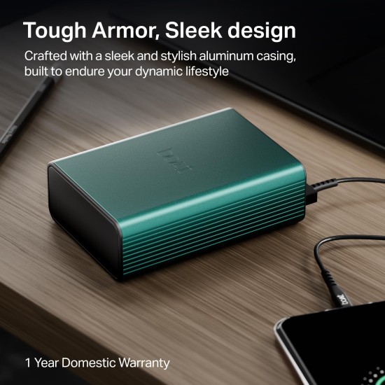 boAt Energyshroom PB400 Pro 20000mAh | Pocket Size, Compact Power Bank w/Type-C Input (2-Way Port), 3X Output Ports, Compatible with Tablets, Smartphones, Earbuds, Smartwatch(Emerald Green)