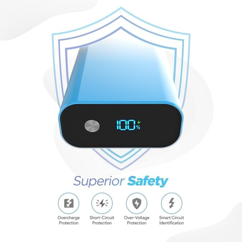 FLiX (Beetel) UltraCharge Duotone 20,000mAh 22.5W QC Pocket Power Delivery PPS Power Bank, Type C Input & Output, LED Percentage Display, Compatible iPhone, Samsung, Google (White + Blue) FLiX (Beetel) UltraCharge Duotone 20,000mAh 22.5W QC Pocket Power Delivery PPS Power Bank, Type C Input & Output, LED Percentage Display, Compatible iPhone, Samsung, Google (White + Blue)