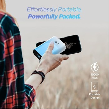 FLiX (Beetel) UltraCharge Duotone 20,000mAh 22.5W QC Pocket Power Delivery PPS Power Bank, Type C Input & Output, LED Percentage Display, Compatible iPhone, Samsung, Google (White + Blue) FLiX (Beetel) UltraCharge Duotone 20,000mAh 22.5W QC Pocket Power Delivery PPS Power Bank, Type C Input & Output, LED Percentage Display, Compatible iPhone, Samsung, Google (White + Blue)