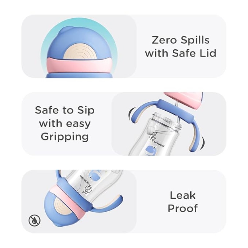 R for Rabbit Tritan Dino 320ml Baby Straw Sipper for Kids | Twin Handle Non Toxic BPA Free Soft Silicone Straw Sippy Bottle | Leak Proof Drinking Sippy Cup for 9+ Months Babies (Pink Blue) R for Rabbit Tritan Dino 320ml Baby Straw Sipper for Kids | Twin Handle Non Toxic BPA Free Soft Silicone Straw Sippy Bottle | Leak Proof Drinking Sippy Cup for 9+ Months Babies (Pink Blue)