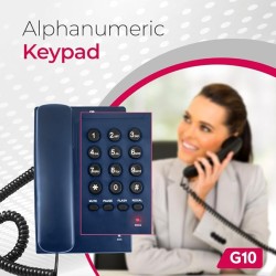 Beetel G10 Newly Launched, Corded Landline Phone, Ringer LED Indication, Desk and Wall Mountable, 3 Step Ringer Volume Control, Tone/Puls/Flash/Pause/Redial, TEC Certified (G10 Blue)