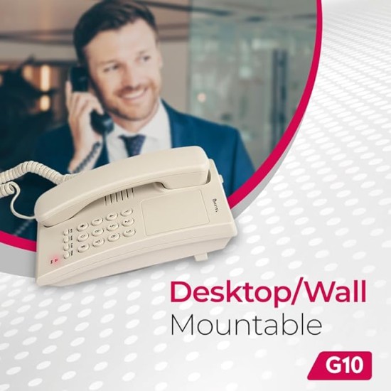 Beetel G10 Newly Launched,Expandable Cordless Landline Phone, Ringer LED Indication, Desk and Wall Mountable, 3 Step Ringer Volume Control, Tone/Puls/Flash/Pause/Redial, TEC Certified (G10 Warm Grey)
