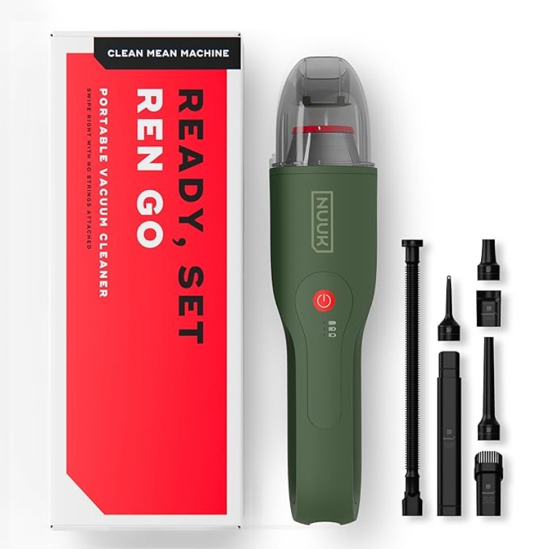 NUUK REN GO Cordless Car and Home Vacuum Cleaner | 2X More Suction, 11000 PA | 4-in-1 Functions with Air Blowing | 7 Attachments+Storage Bag | Dual Filtration with HEPA | BLDC Motor | 2 Suction Modes NUUK REN GO Cordless Car and Home Vacuum Cleaner | 2X More Suction, 11000 PA | 4-in-1 Functions with Air Blowing | 7 Attachments+Storage Bag | Dual Filtration with HEPA | BLDC Motor | 2 Suction Modes