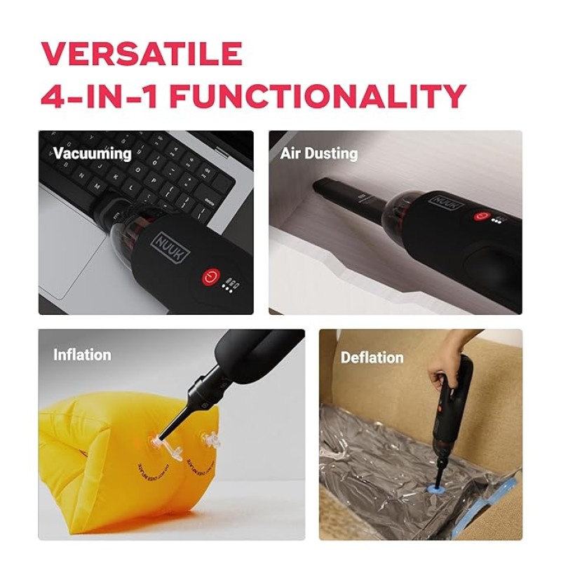 NUUK REN GO Cordless Car and Home Vacuum Cleaner | 2X More Suction, 11000 PA | 4-in-1 Functions with Air Blowing | 7 Attachments+Storage Bag | Dual Filtration with HEPA | BLDC Motor | 2 Suction Modes NUUK REN GO Cordless Car and Home Vacuum Cleaner | 2X More Suction, 11000 PA | 4-in-1 Functions with Air Blowing | 7 Attachments+Storage Bag | Dual Filtration with HEPA | BLDC Motor | 2 Suction Modes