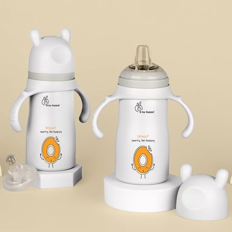 R for Rabbit Steebo Fusion Premium Stainless Steel Spout Cup for Baby, Leak & Spill Proof BPA Free Soft Silicone Straw Drinking Spout Sipper Bottle for Baby Boy & Girl of 6+ Months (270ml, Beige) R for Rabbit Steebo Fusion Premium Stainless Steel Spout Cup for Baby, Leak & Spill Proof BPA Free Soft Silicone Straw Drinking Spout Sipper Bottle for Baby Boy & Girl of 6+ Months (270ml, Beige)