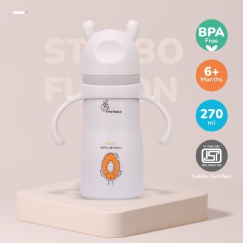 R for Rabbit Steebo Fusion Premium Stainless Steel Spout Cup for Baby, Leak & Spill Proof BPA Free Soft Silicone Straw Drinking Spout Sipper Bottle for Baby Boy & Girl of 6+ Months (270ml, Beige) R for Rabbit Steebo Fusion Premium Stainless Steel Spout Cup for Baby, Leak & Spill Proof BPA Free Soft Silicone Straw Drinking Spout Sipper Bottle for Baby Boy & Girl of 6+ Months (270ml, Beige)