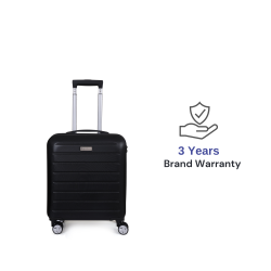 SPACEWALK Cadillac Hard Case ABS luggage, Airline-Approved CABIN SUITCASE, 42ltr, 8 Spinner Wheels, Anti-Theft Zip, TSA Lock, Durable & Lightweight (Black)