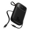 (Refurbished) Baseus QPow 2 10000mAh 30W Fast-Charging Power Bank – Dual Built-in Type-C Cables, Digital Display, PD Compatible – Cluster Black (Refurbished) Baseus QPow 2 10000mAh 30W Fast-Charging Power Bank – Dual Built-in Type-C Cables, Digital Display, PD Compatible – Cluster Black