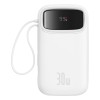 (Refurbished) Baseus QPow 2 Digital Display Fast-Charging Power Bank with 2 Built-in Type-C Cable 20000mAh 30W Moon White (Refurbished) Baseus QPow 2 Digital Display Fast-Charging Power Bank with 2 Built-in Type-C Cable 20000mAh 30W Moon White