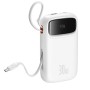 (Refurbished) Baseus QPow 2 Digital Display Fast-Charging Power Bank with 2 Built-in Type-C Cable 20000mAh 30W Moon White