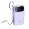 Baseus QPow 2 10000mAh 30W Fast-Charging Power Bank � Dual Built-in Type-C Cables, Digital Display, PD Compatible � Nebula Purple Baseus QPow 2 10000mAh 30W Fast-Charging Power Bank � Dual Built-in Type-C Cables, Digital Display, PD Compatible � Nebula Purple