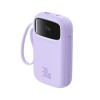 Baseus QPow 2 10000mAh 30W Fast-Charging Power Bank � Dual Built-in Type-C Cables, Digital Display, PD Compatible � Nebula Purple Baseus QPow 2 10000mAh 30W Fast-Charging Power Bank � Dual Built-in Type-C Cables, Digital Display, PD Compatible � Nebula Purple