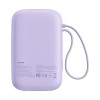 Baseus QPow 2 10000mAh 30W Fast-Charging Power Bank � Dual Built-in Type-C Cables, Digital Display, PD Compatible � Nebula Purple Baseus QPow 2 10000mAh 30W Fast-Charging Power Bank � Dual Built-in Type-C Cables, Digital Display, PD Compatible � Nebula Purple