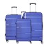 Spacewalk Gloster Hard Luggage Set of 3, 57 cm, 67 cm & 77 cm, 8 Wheels, Blue