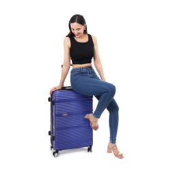 SPACEWALK GLOSTER Hard Case ABS Luggage, SMALL, 50L, 8 Spinner Wheels, TSA Lock, Anti-Theft Zip, Lightweight & Durable, 3-Year Warranty, Made in India