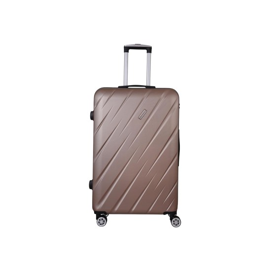 Spacewalk Stylux Hard Luggage, 67 cm, 8 Wheels, 3 Year Warranty, Brown