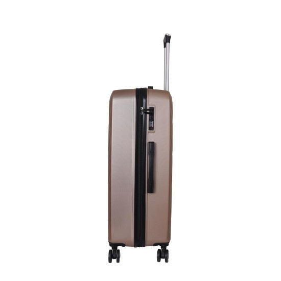 Spacewalk Stylux Hard Luggage, 67 cm, 8 Wheels, 3 Year Warranty, Brown