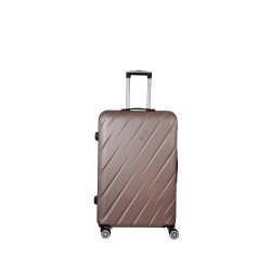 Spacewalk Stylux Hard Luggage, 57 cm, 8 Wheels, 3 Year Warranty, Brown