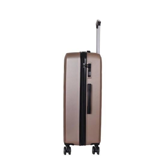 Spacewalk Stylux Hard Luggage, 57 cm, 8 Wheels, 3 Year Warranty, Brown