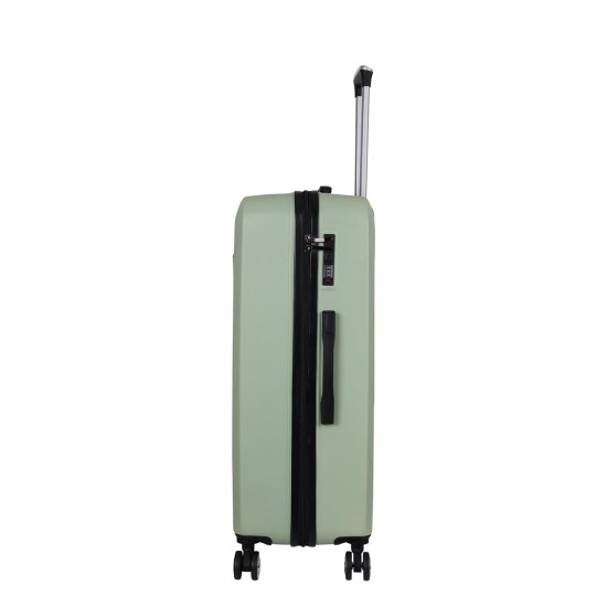 Spacewalk Stylux Hard Luggage Set of 3, 57 cm, 67 cm & 77 cm, 8 Wheels, 3 Year Warranty, Pista Green