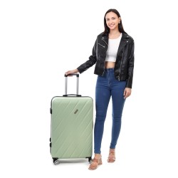 SPACEWALK STYLUX Hard Case ABS Luggage, SET OF 3 (S, M, L), 8 Spinner Wheels, TSA Lock, Anti-Theft Zip, Lightweight & Durable, 3-Year Warranty, Made in India