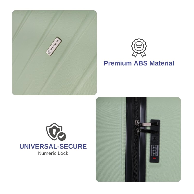 SPACEWALK STYLUX Hard Case ABS Luggage, SET OF 3 (S, M, L), 8 Spinner Wheels, TSA Lock, Anti-Theft Zip, Lightweight & Durable, 3-Year Warranty, Made in India SPACEWALK STYLUX Hard Case ABS Luggage, SET OF 3 (S, M, L), 8 Spinner Wheels, TSA Lock, Anti-Theft Zip, Lightweight & Durable, 3-Year Warranty, Made in India