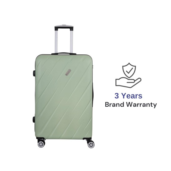 Spacewalk Stylux Hard Luggage, 77 cm, 8 Wheels, 3 Year Warranty, Pista Green