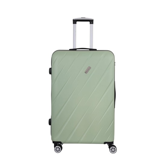 Spacewalk Stylux Hard Luggage, 77 cm, 8 Wheels, 3 Year Warranty, Pista Green