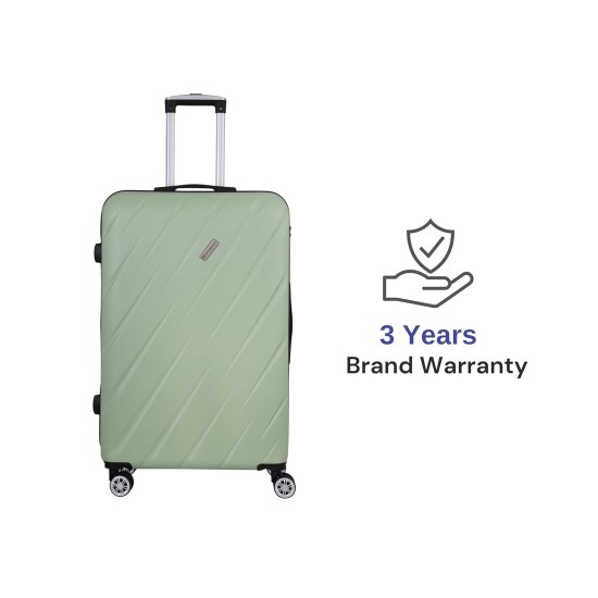 Spacewalk Stylux ABS Hard Luggage, 67 cm, 8 Wheels, 3 Year Warranty, Pista Green