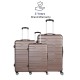 Spacewalk Tokyo Hard Luggage Set of 3, 57 cm, 67 cm & 77 cm, 8 Wheels, 3 Year Warranty, Brown