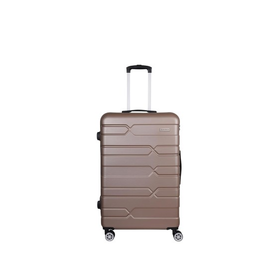 Spacewalk Tokyo Hard Luggage, 57 cm, 8 Wheels, 3 Year Warranty, Brown