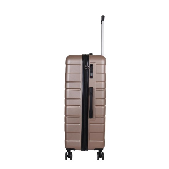 Spacewalk Tokyo Hard Luggage, 57 cm, 8 Wheels, 3 Year Warranty, Brown