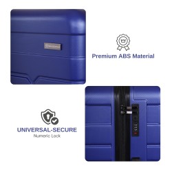 SPACEWALK TOKYO Hard Case ABS Luggage, SMALL, 50L, 8 Spinner Wheels, TSA Lock, Anti-Theft Zip, Lightweight & Durable, 3-Year Warranty, Made in India
