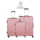 Spacewalk Tokyo ABS Hard Luggage Set of 3, 57 cm, 67 cm & 77 cm, 8 Wheels, 3 Year Warranty, Pink