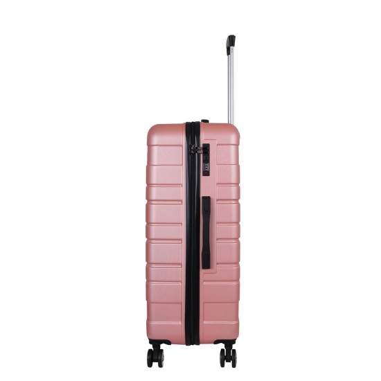 Spacewalk Tokyo ABS Hard Luggage Set of 3, 57 cm, 67 cm & 77 cm, 8 Wheels, 3 Year Warranty, Pink