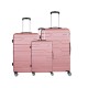 Spacewalk Tokyo ABS Hard Luggage Set of 3, 57 cm, 67 cm & 77 cm, 8 Wheels, 3 Year Warranty, Pink